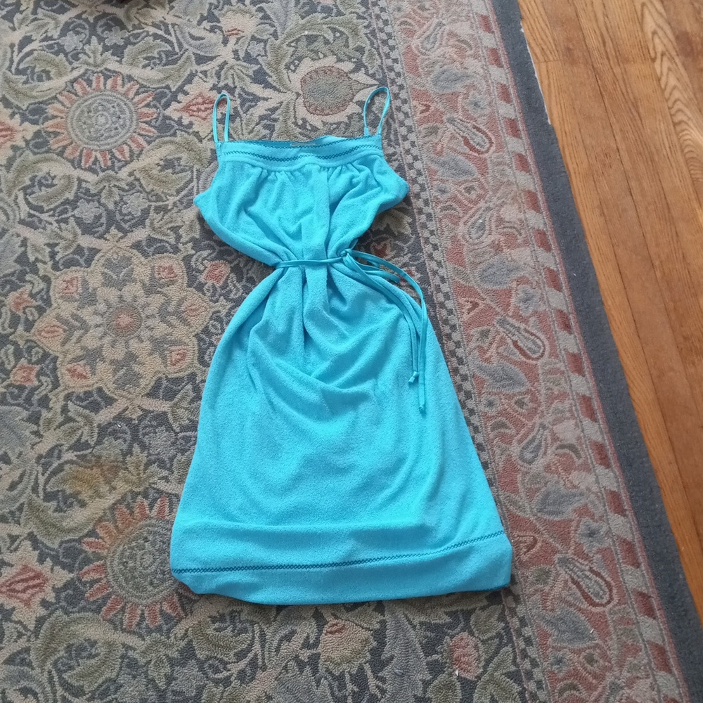 Vintage Turquoise terry Wearabouts Brand Swim Coverup 70s